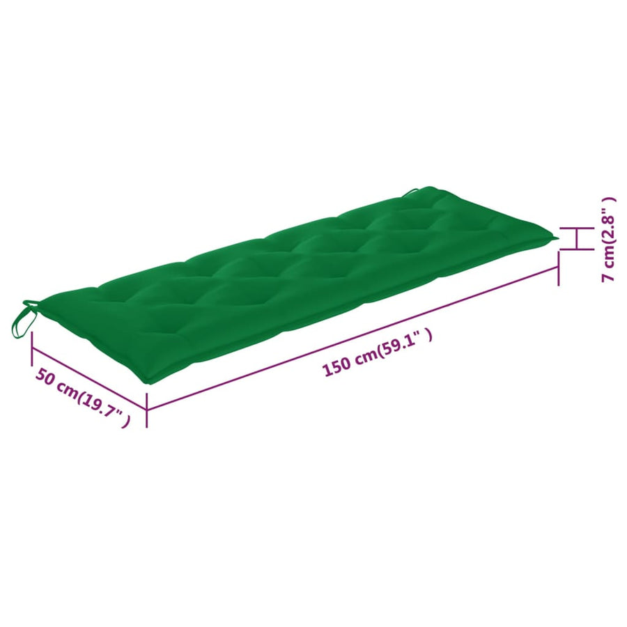 Tuinbank 3-Zits Met Kussen Massief Eucalyptushout 150 cm