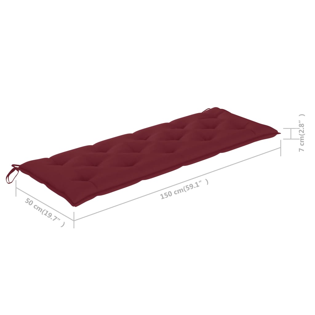 Tuinbank 3-Zits Met Kussen Massief Eucalyptushout 150 cm