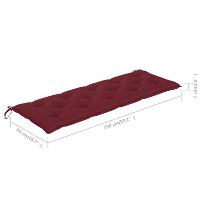 Tuinbank 3-Zits Met Kussen Massief Eucalyptushout 150 cm