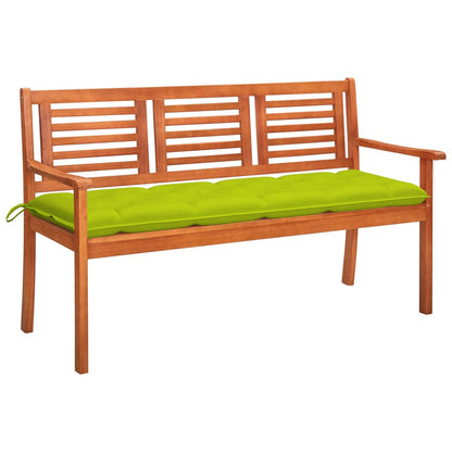 Tuinbank 3-Zits Met Kussen Massief Eucalyptushout 150 cm
