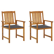Garden chairs 2 pcs with cushions solid acacia wood