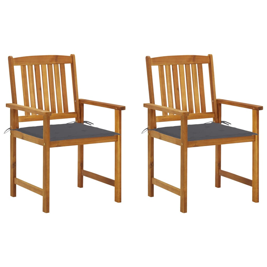 Tuinstoelen 2 St Met Kussens Massief Acaciahout 1 Antraciet