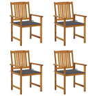 Tuinstoelen 4 st massief acaciahout antraciet