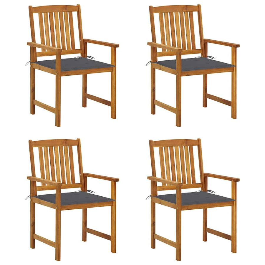Tuinstoelen Met Kussens Massief Acaciahout 4 Antraciet