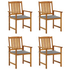 Tuinstoelen 4 st massief acaciahout grijs