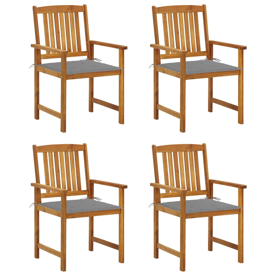 Tuinstoelen Met Kussens Massief Acaciahout 4 Grijs