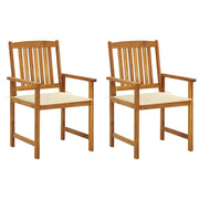 Garden chairs 2 pcs with cushions solid acacia wood