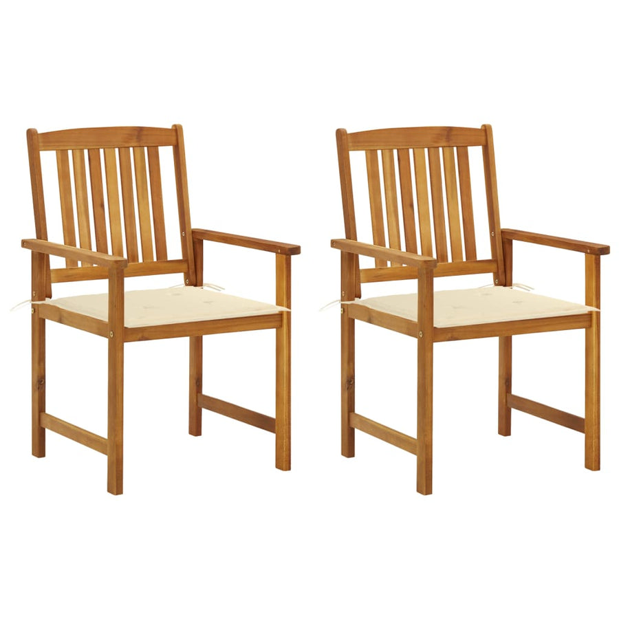 Tuinstoelen 2 St Met Kussens Massief Acaciahout 1 Crème