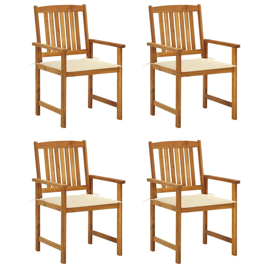 Tuinstoelen Met Kussens Massief Acaciahout 4 Crème