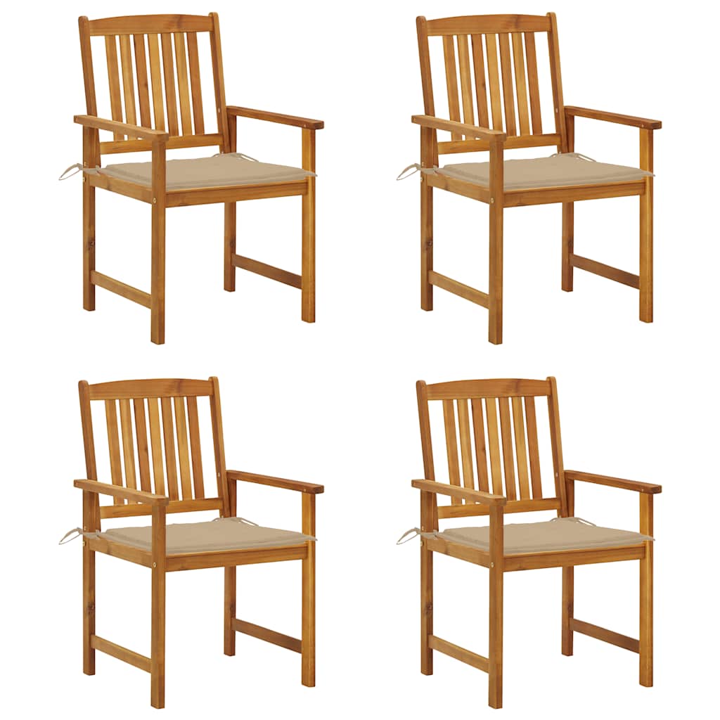 Tuinstoelen Met Kussens Massief Acaciahout 4 Beige