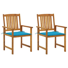 Tuinstoelen 2 St Met Kussens Massief Acaciahout 1 Blauw