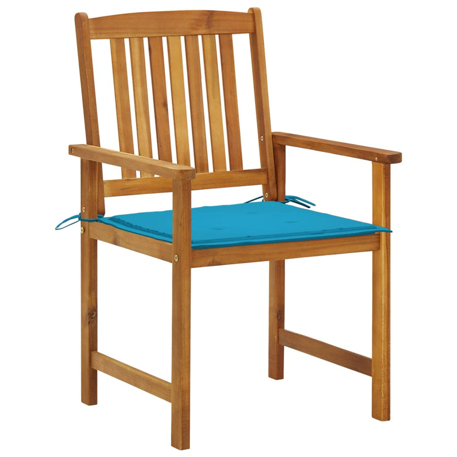 Tuinstoelen 2 St Met Kussens Massief Acaciahout 1 Blauw