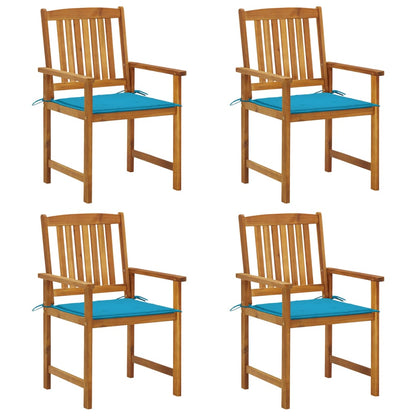 Tuinstoelen Met Kussens Massief Acaciahout 4 Blauw