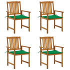 Tuinstoelen 4 stuks massief acaciahout met kussens