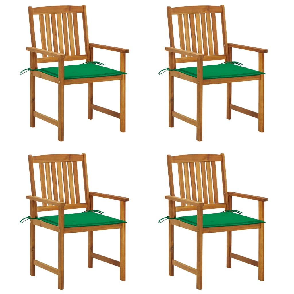 Tuinstoelen Met Kussens Massief Acaciahout 4 Groen