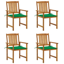 Tuinstoelen Met Kussens Massief Acaciahout 4 Groen