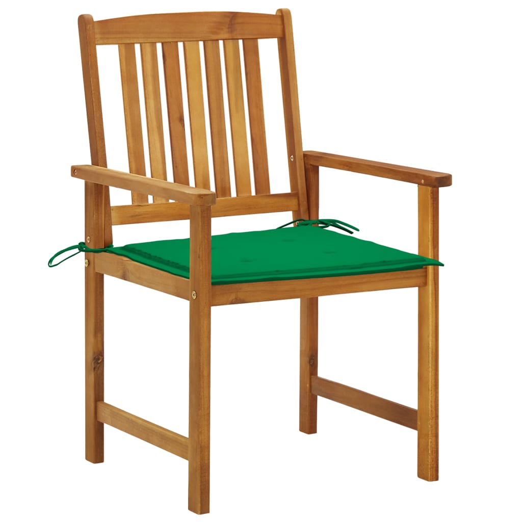 Tuinstoelen Met Kussens Massief Acaciahout 4 Groen