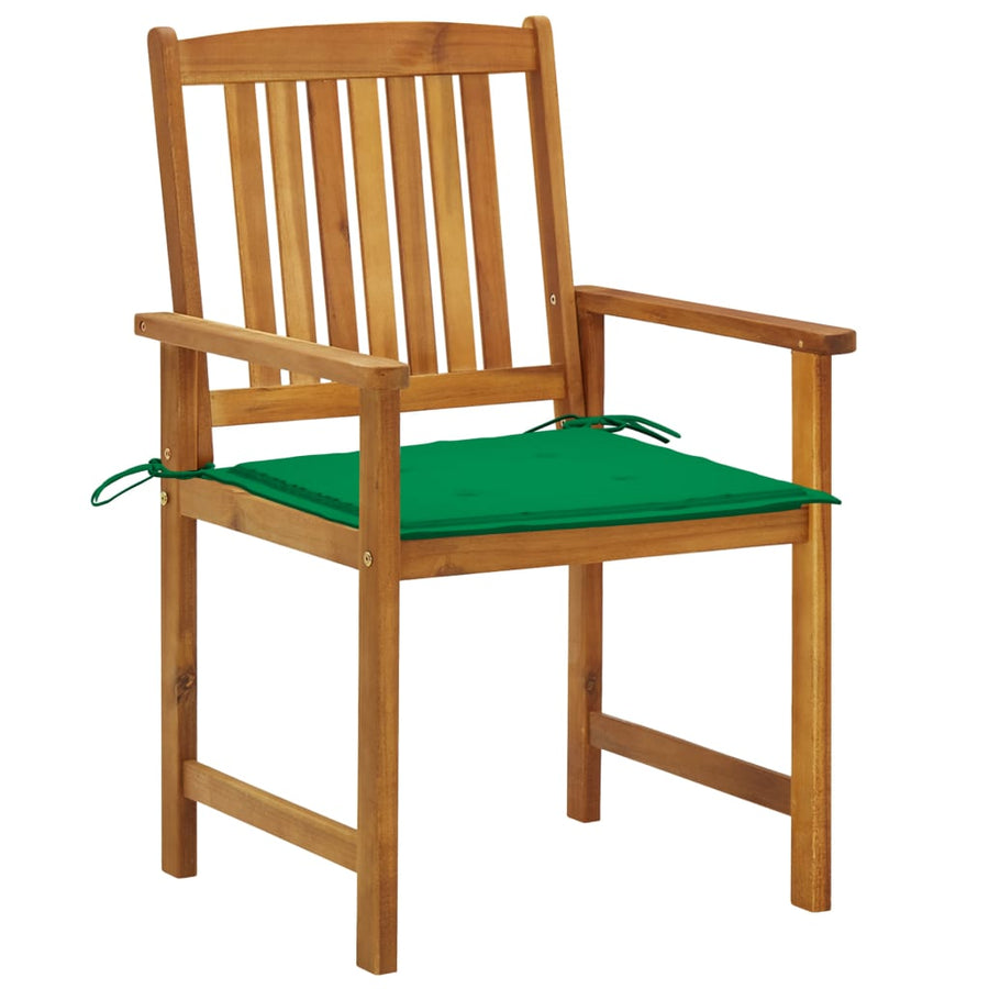 Tuinstoelen Met Kussens Massief Acaciahout 4 Groen