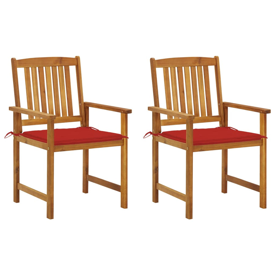 Tuinstoelen 2 St Met Kussens Massief Acaciahout 1 Rood