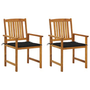 Garden chairs 2 pcs with cushions solid acacia wood