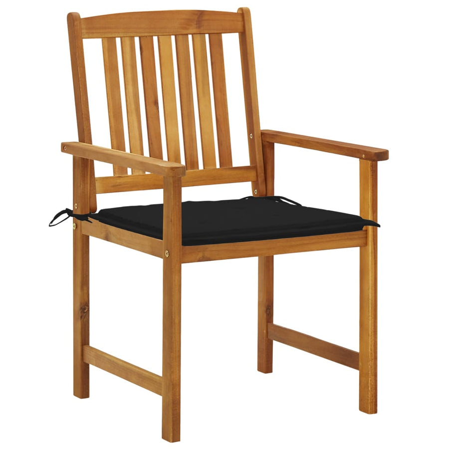 Tuinstoelen 2 St Met Kussens Massief Acaciahout Zwart