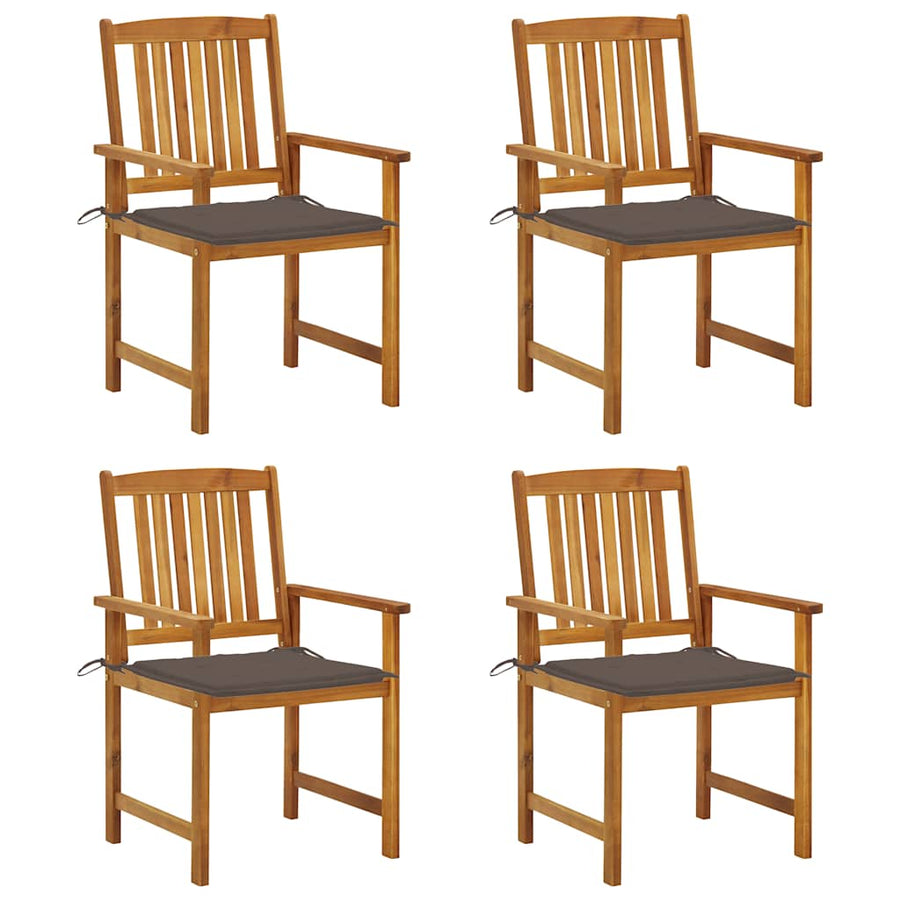 Tuinstoelen Met Kussens Massief Acaciahout 4 Taupe