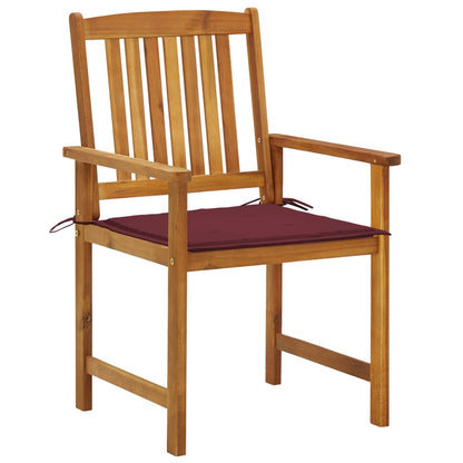 Tuinstoelen Met Kussens Massief Acaciahout 4 Wijnrood
