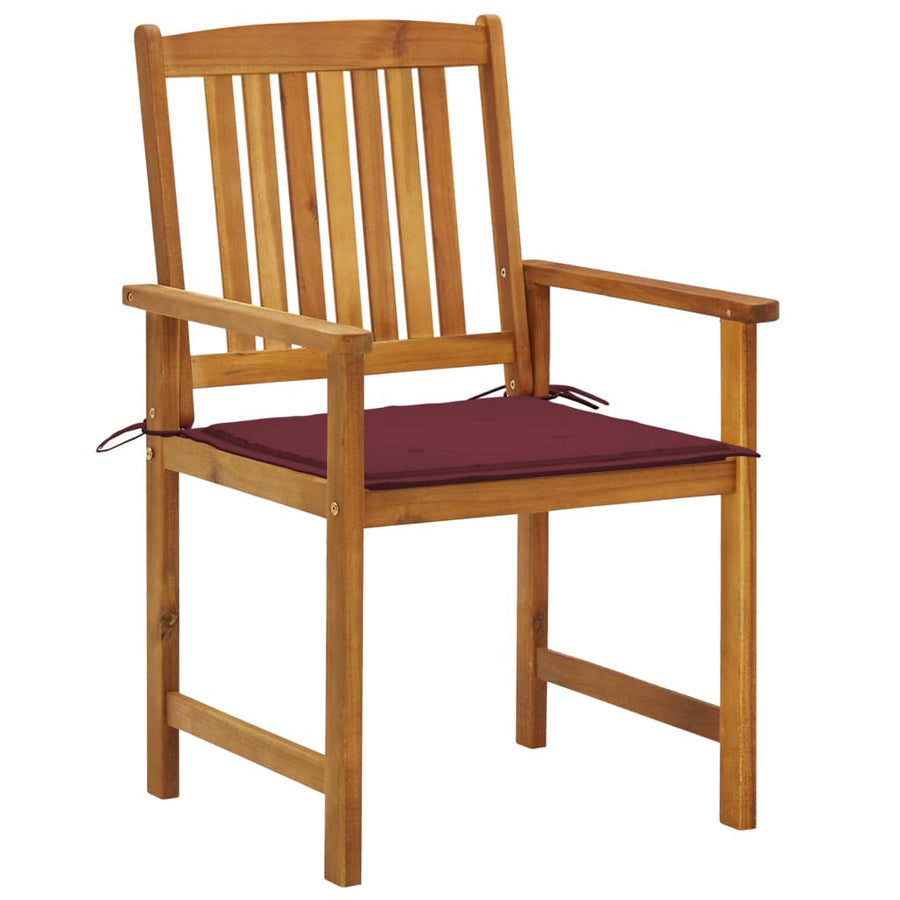 Tuinstoelen Met Kussens Massief Acaciahout 4 Wijnrood