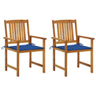Garden chairs 2 pcs with cushions solid acacia wood