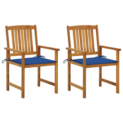 Tuinstoelen 2 St Met Kussens Massief Acaciahout koningsblauw