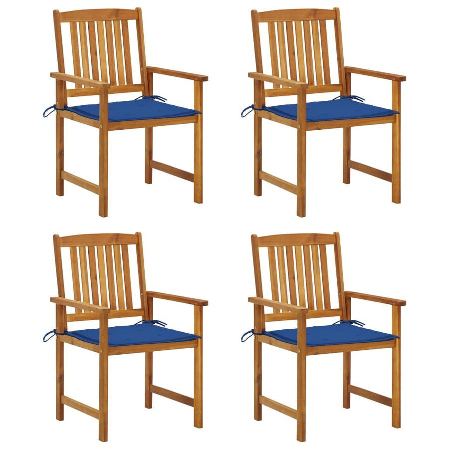 Tuinstoelen Met Kussens Massief Acaciahout 4 koningsblauw