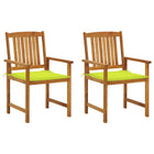 Tuinstoelen 2 st massief acaciahout heldergroen