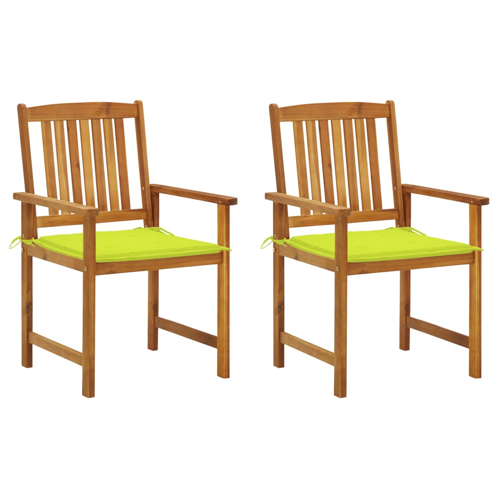Tuinstoelen 2 St Met Kussens Massief Acaciahout Heldergroen