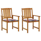 Tuinstoelen 2 st massief acaciahout met kussens