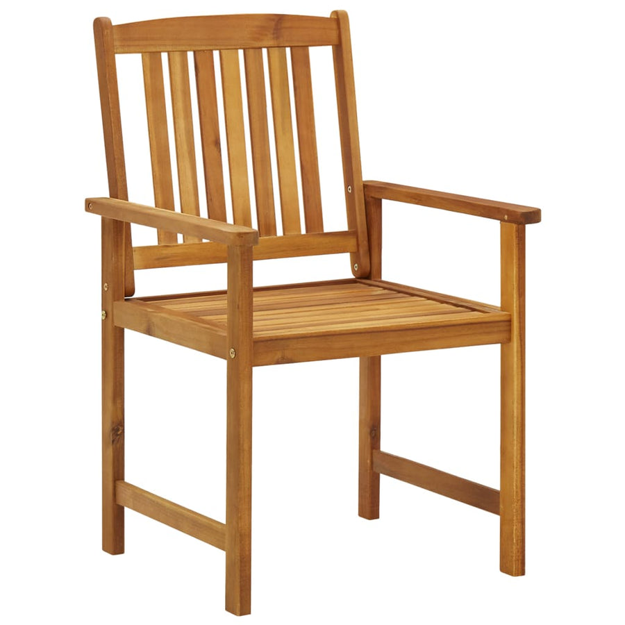 Tuinstoelen 2 St Met Kussens Massief Acaciahout Grijs ruitpatroon