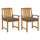 Garden Chairs 2 pcs with Cushions Solid Acacia Wood