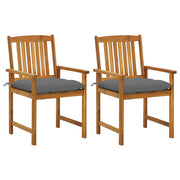 Tuinstoelen 2 stuks massief acaciahout grijs