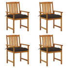 Tuinstoelen 4 st massief acaciahout taupe kussens