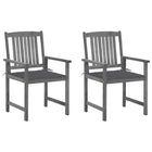 Tuinstoelen 2 stuks massief acaciahout grijs