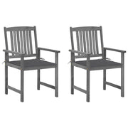 Tuinstoelen 2 stuks massief acaciahout grijs