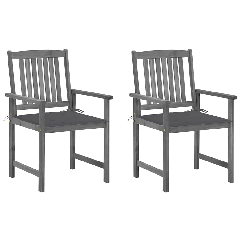Tuinstoelen 2 St Met Kussens Massief Acaciahout Grijs 2
