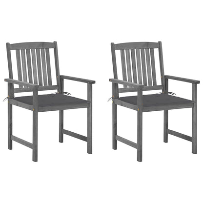 Tuinstoelen 2 St Met Kussens Massief Acaciahout Grijs 2