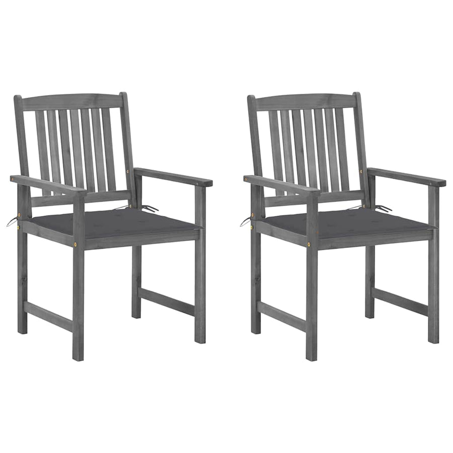 Tuinstoelen 2 St Met Kussens Massief Acaciahout Grijs 2
