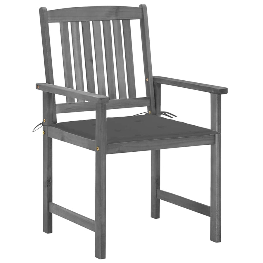 Tuinstoelen 2 St Met Kussens Massief Acaciahout Grijs 2