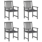Garden chairs 4 pcs with cushions solid acacia wood grey
