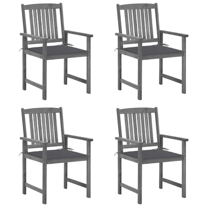 Tuinstoelen 4 St Met Kussens Massief Acaciahout Grijs Antraciet