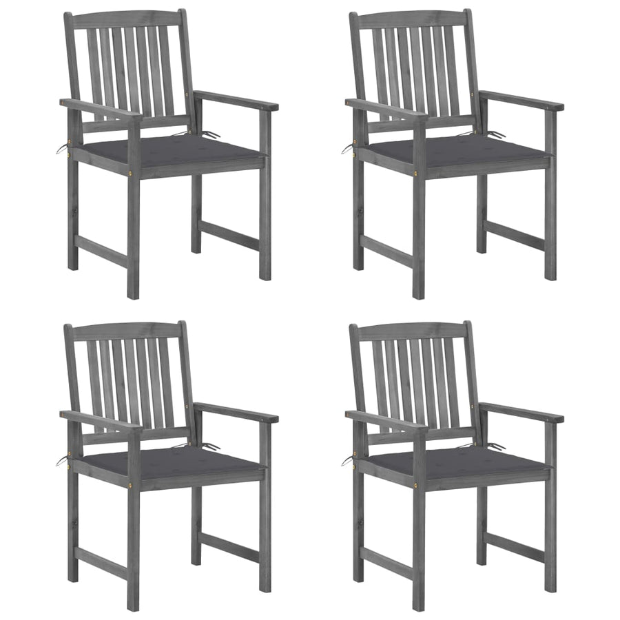 Tuinstoelen 4 St Met Kussens Massief Acaciahout Grijs Antraciet