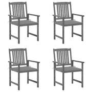 Tuinstoelen 4 st massief acaciahout grijs