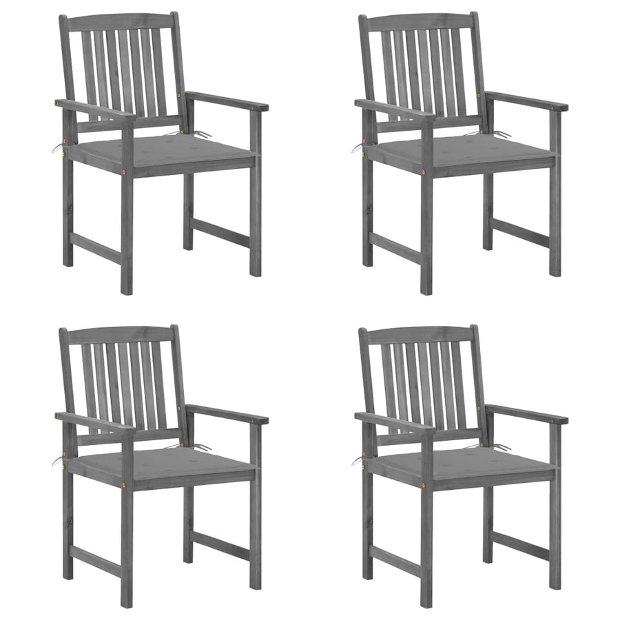 Tuinstoelen Met Kussens Massief Acaciahout 4 Grijs