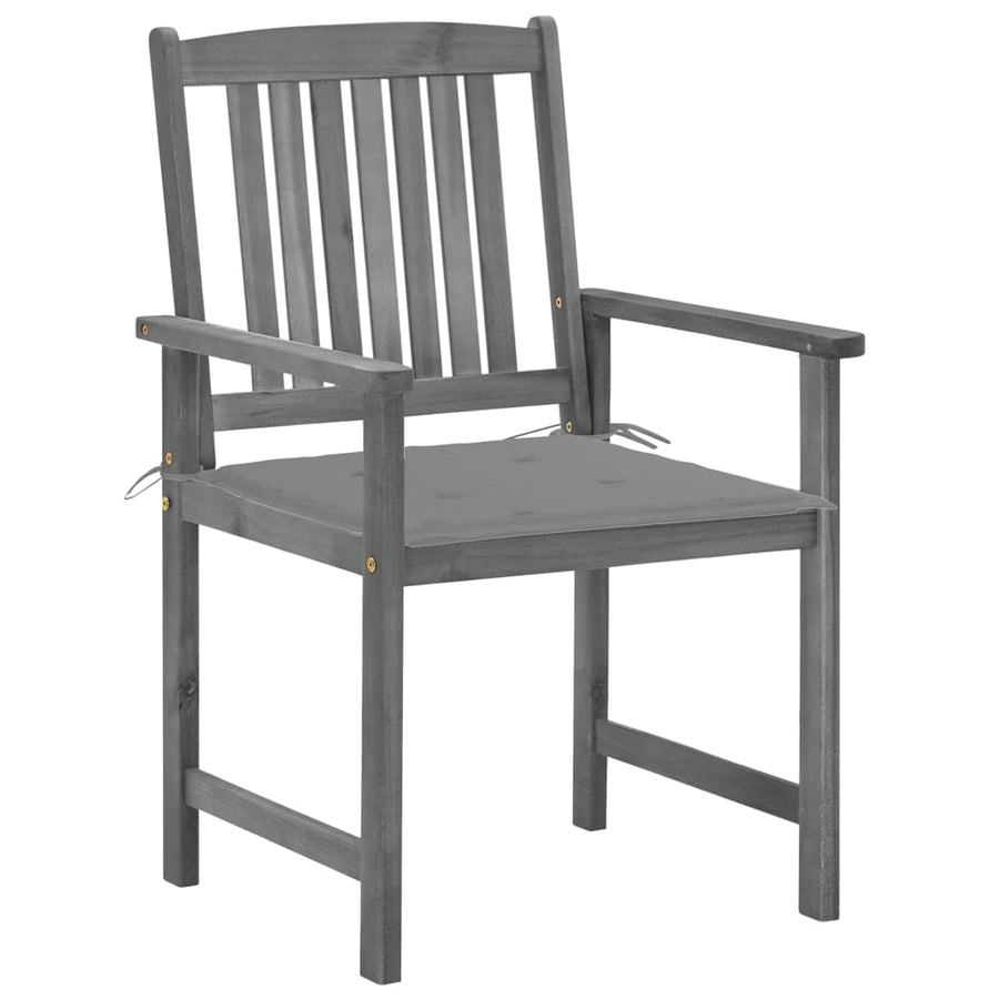 Tuinstoelen Met Kussens Massief Acaciahout 4 Grijs
